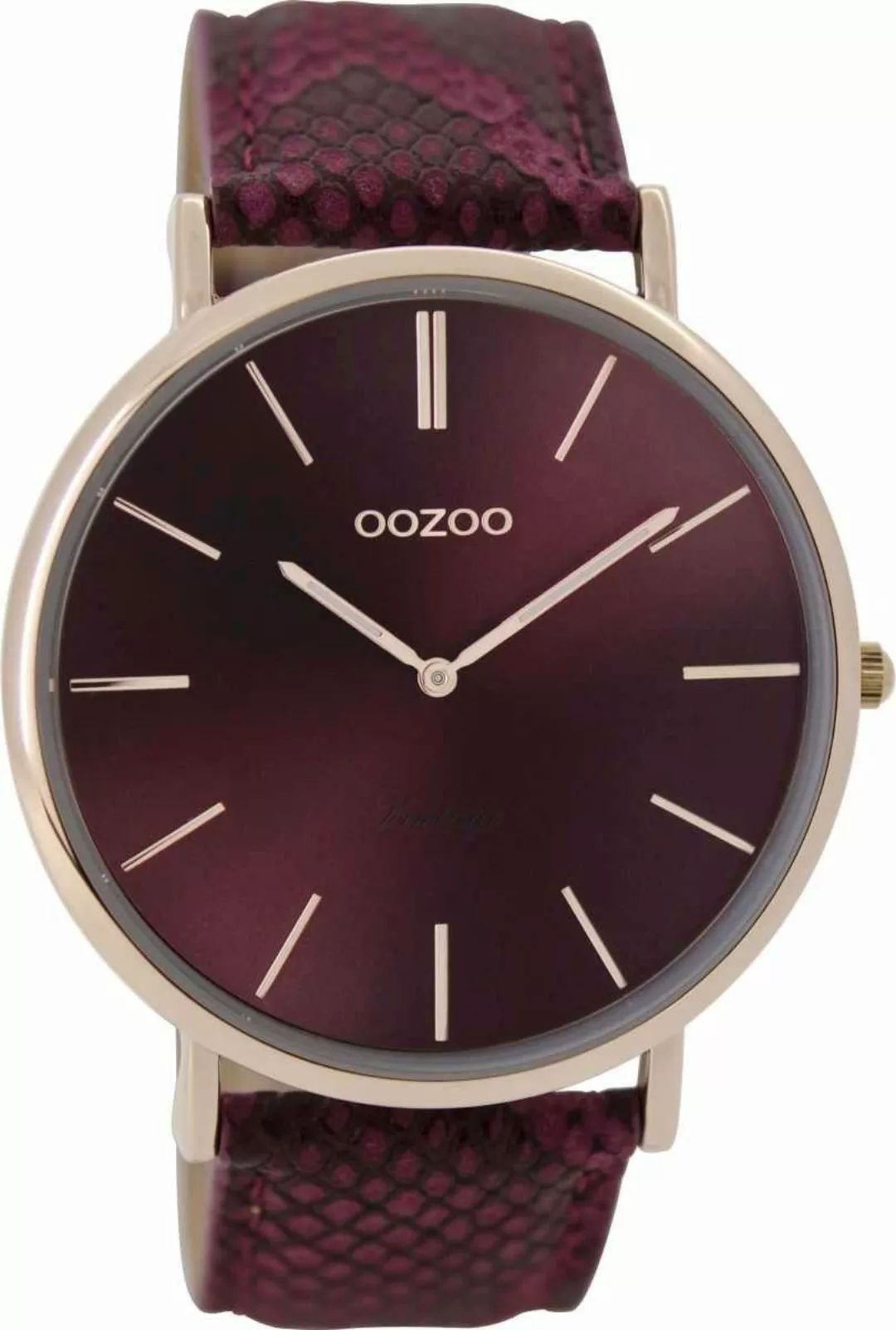 OOZOO Quarzuhr Damenuhr C9303 Rose Lederband günstig online kaufen