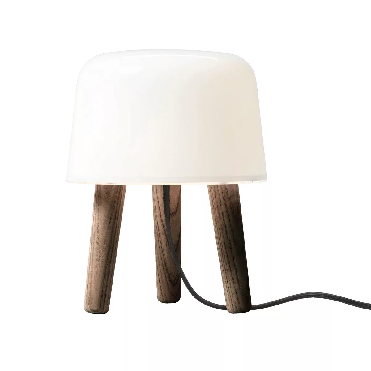 Milk Lamp NA1 Tischleuchte Beine Eiche geölt, Kabel schwarz günstig online kaufen
