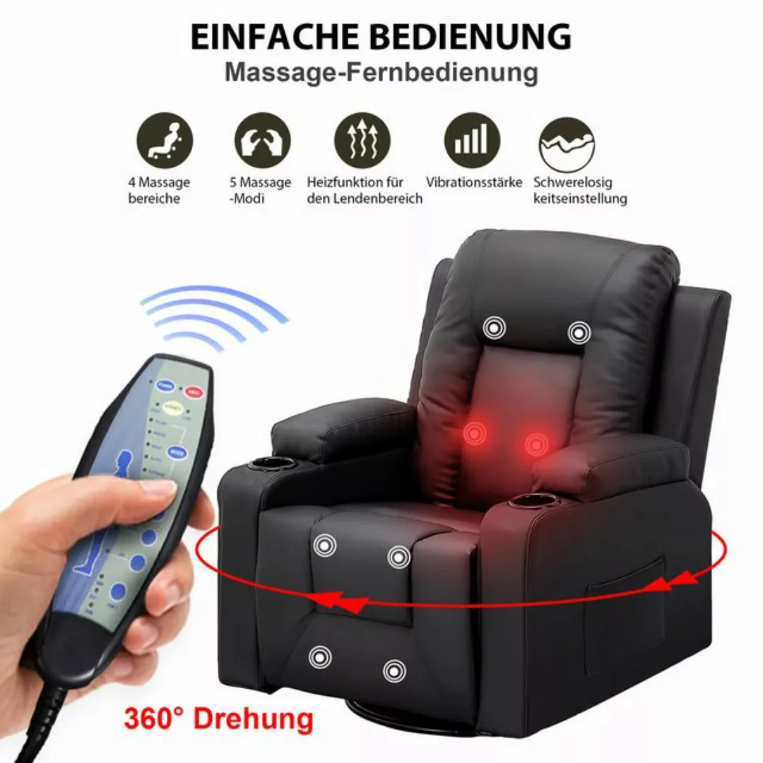 COMHOMA Sofa Relaxsessel Massagesessel Fernsehsessel mit Liegefunktion, Dic günstig online kaufen