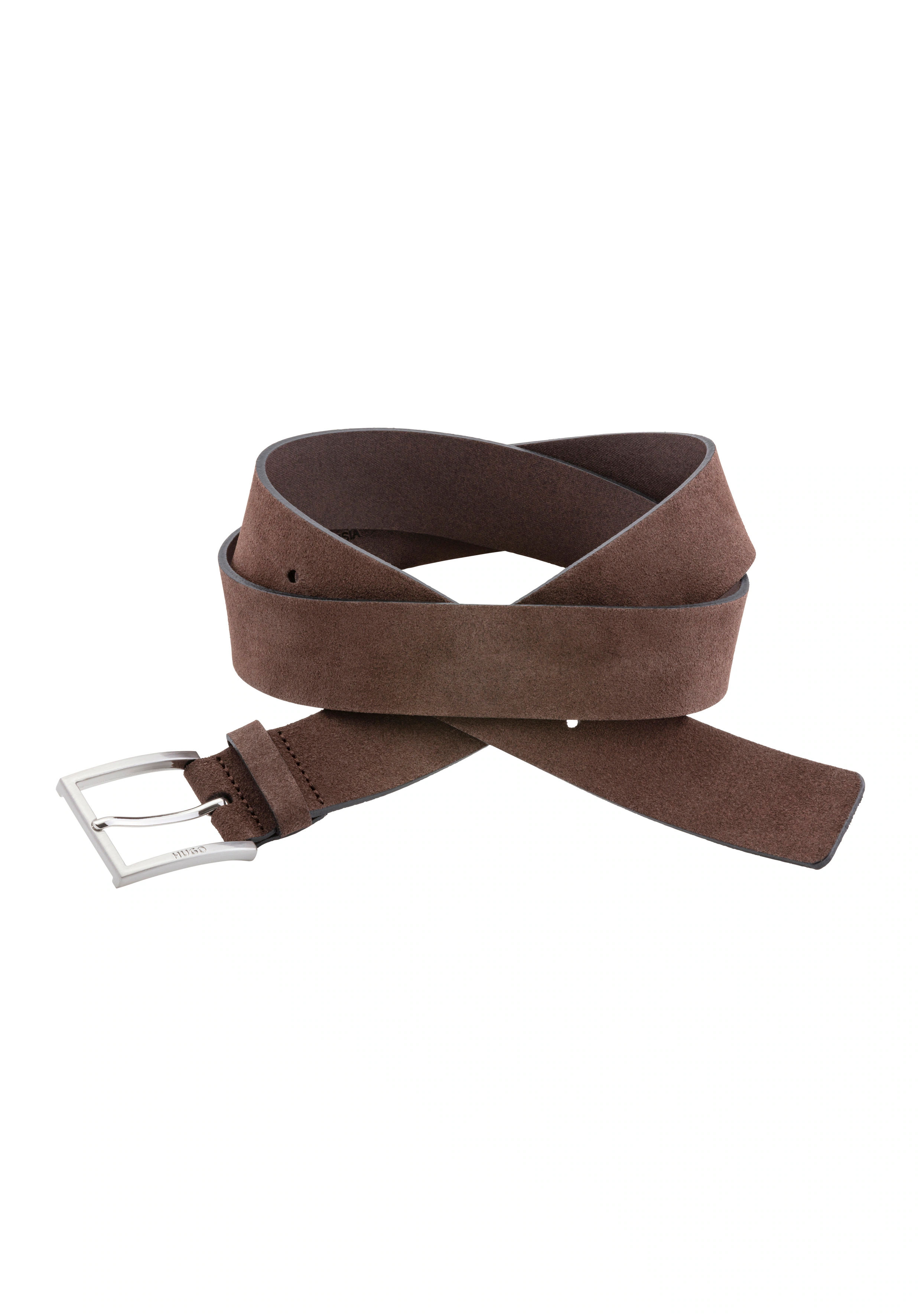 HUGO Ledergürtel "Mirto Sz35", aus Veloursleder mit Logo-Gravur auf der Dor günstig online kaufen