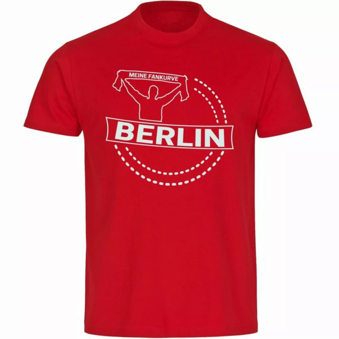 multifanshop T-Shirt Herren Berlin rot - Meine Fankurve - Männer günstig online kaufen