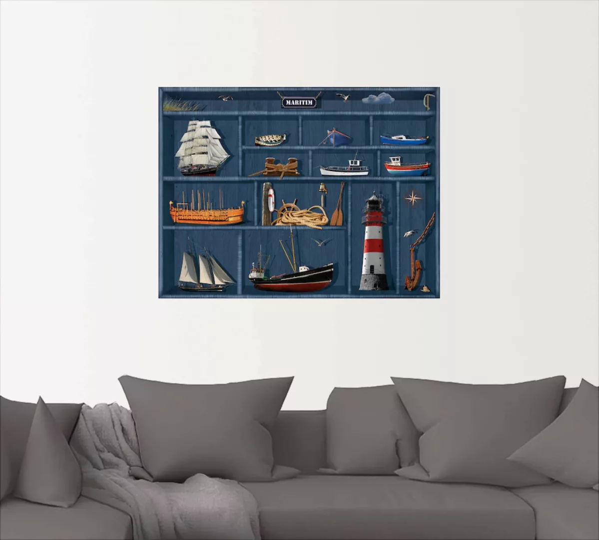 Artland Wandbild "Der maritime Setzkasten", Arrangements, (1 St.), als Lein günstig online kaufen