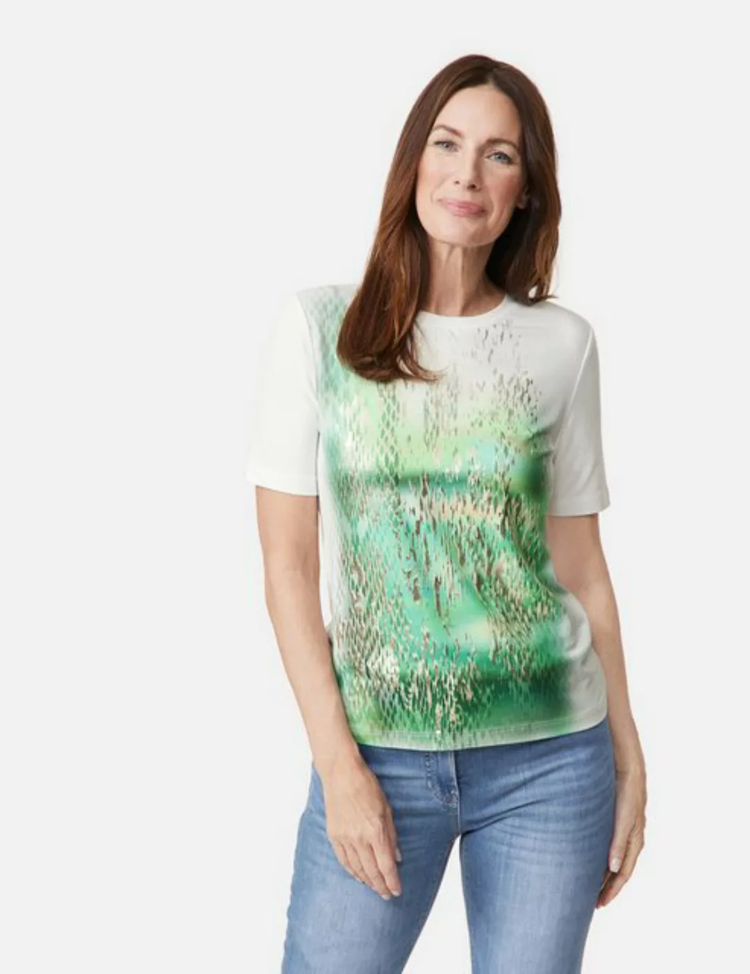 GERRY WEBER Kurzarmshirt T-Shirt mit abstraktem Frontprint günstig online kaufen