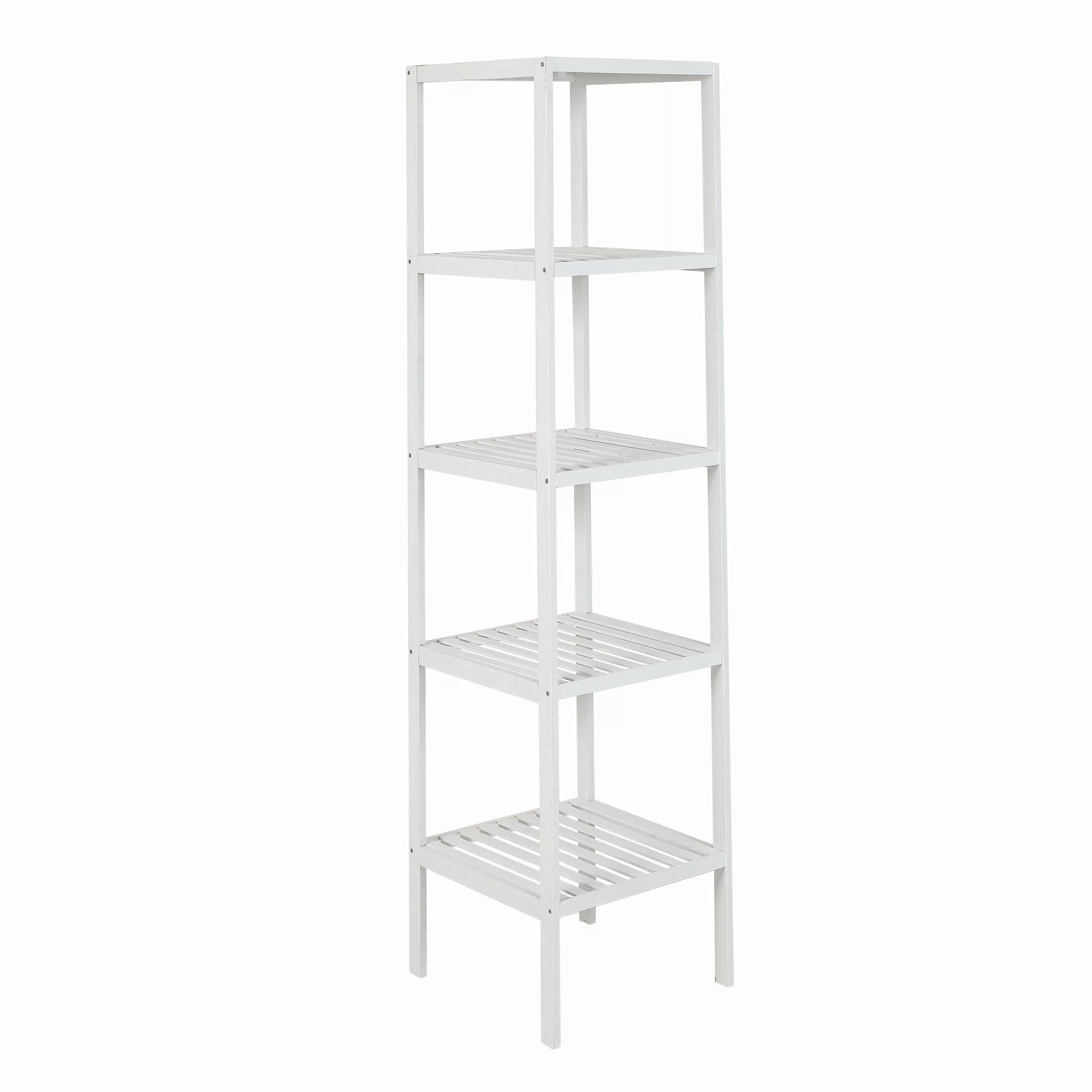 axentia Regal Bambus, Standregal, Holzregal, weiß, günstig online kaufen