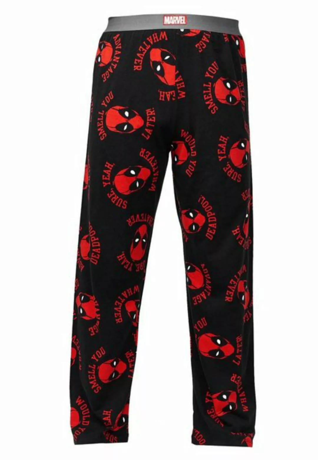 Recovered Loungepants Lounge Pant - Marvel Deadpool Slogan Heads - black günstig online kaufen