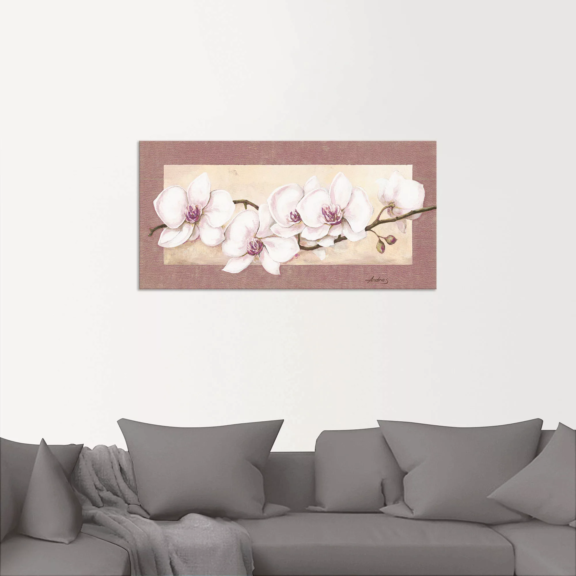 Artland Wandbild "Orchideenzweig in Beerentönen", Blumen, (1 St.), als Alub günstig online kaufen