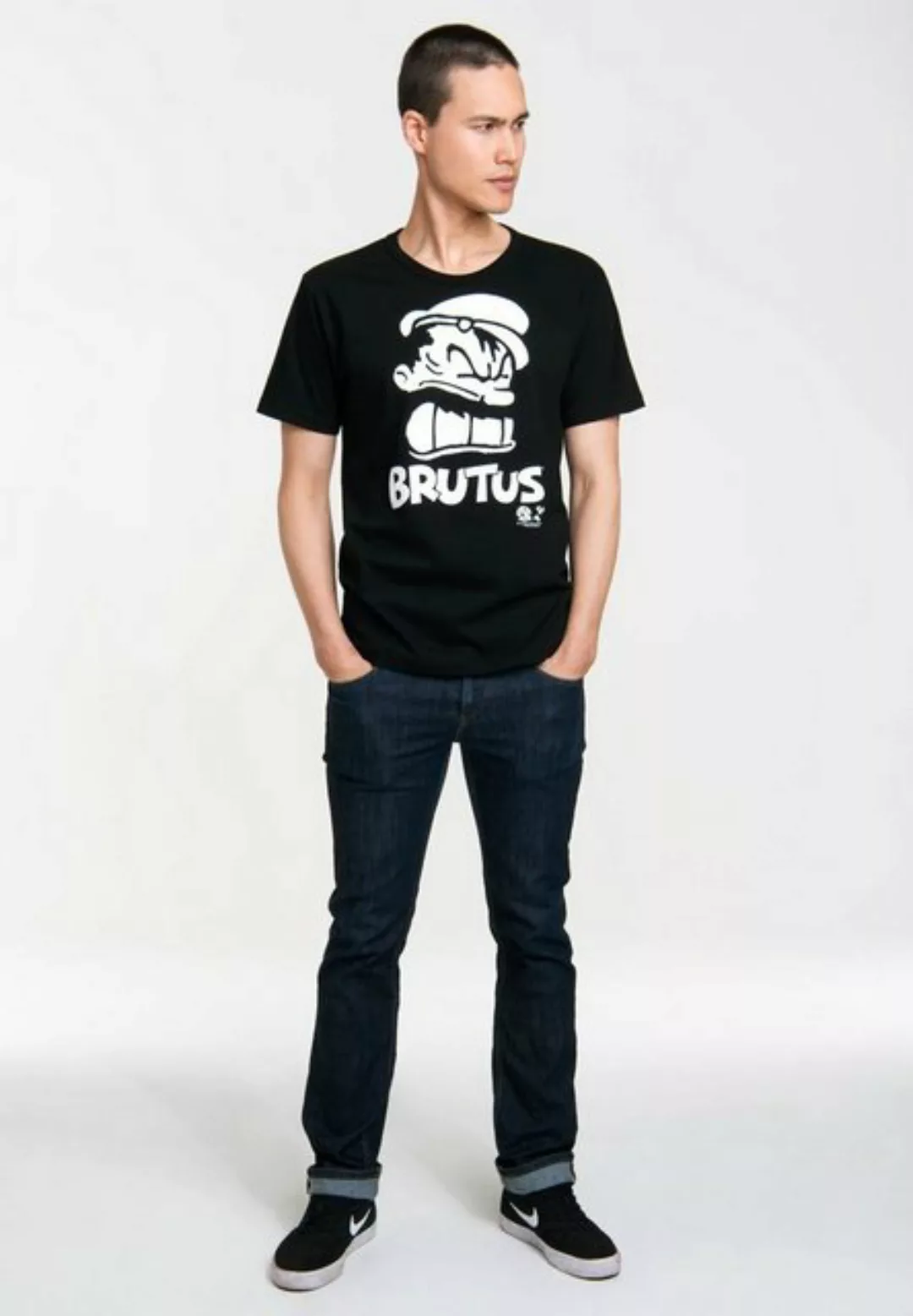LOGOSHIRT T-Shirt Popeye - Brutus Portrait mit Brutus-Frontprint günstig online kaufen