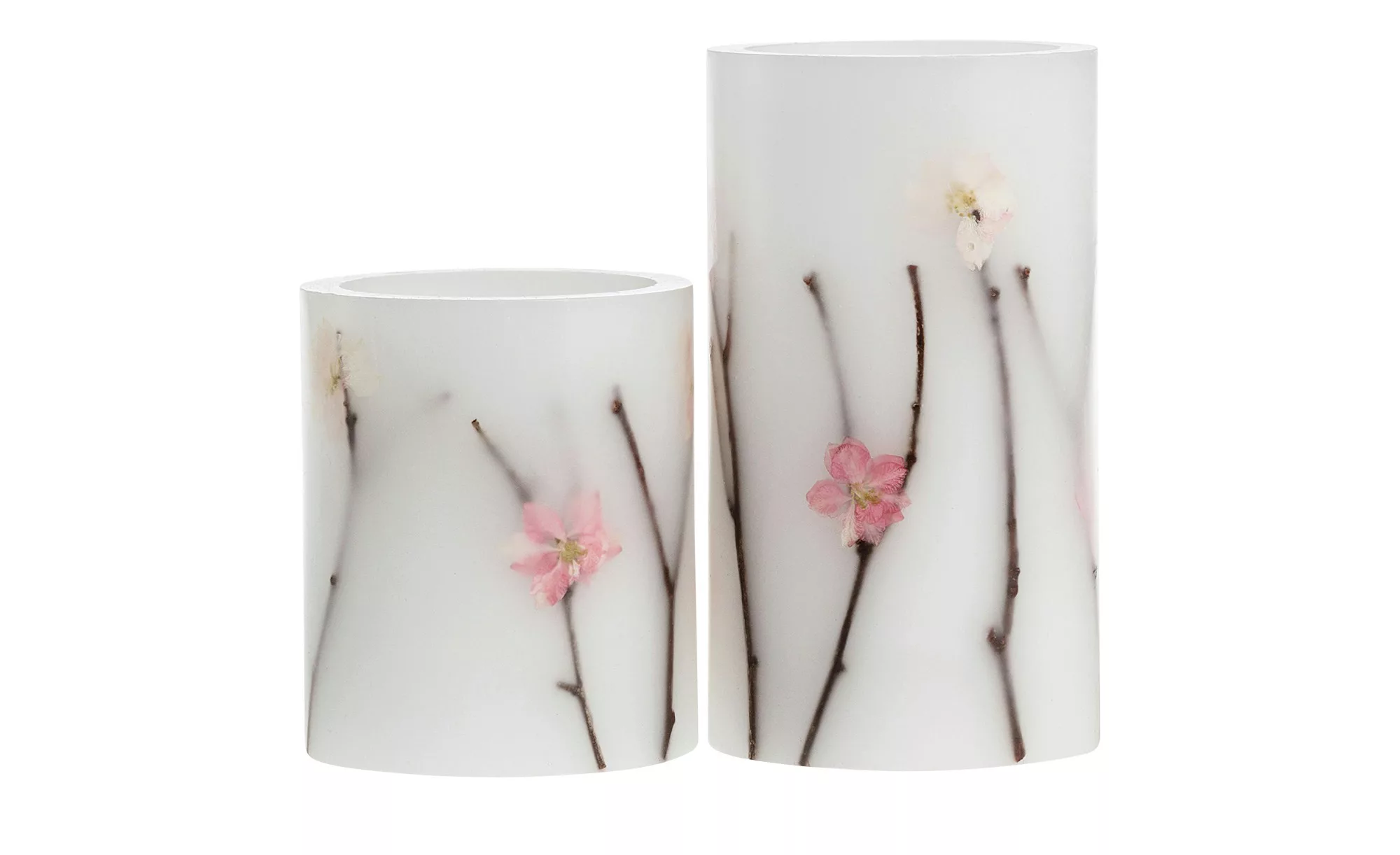 LED Wachskerze Shiny Blossom in Weiß und Rosa 2x 0,2W 8lm günstig online kaufen
