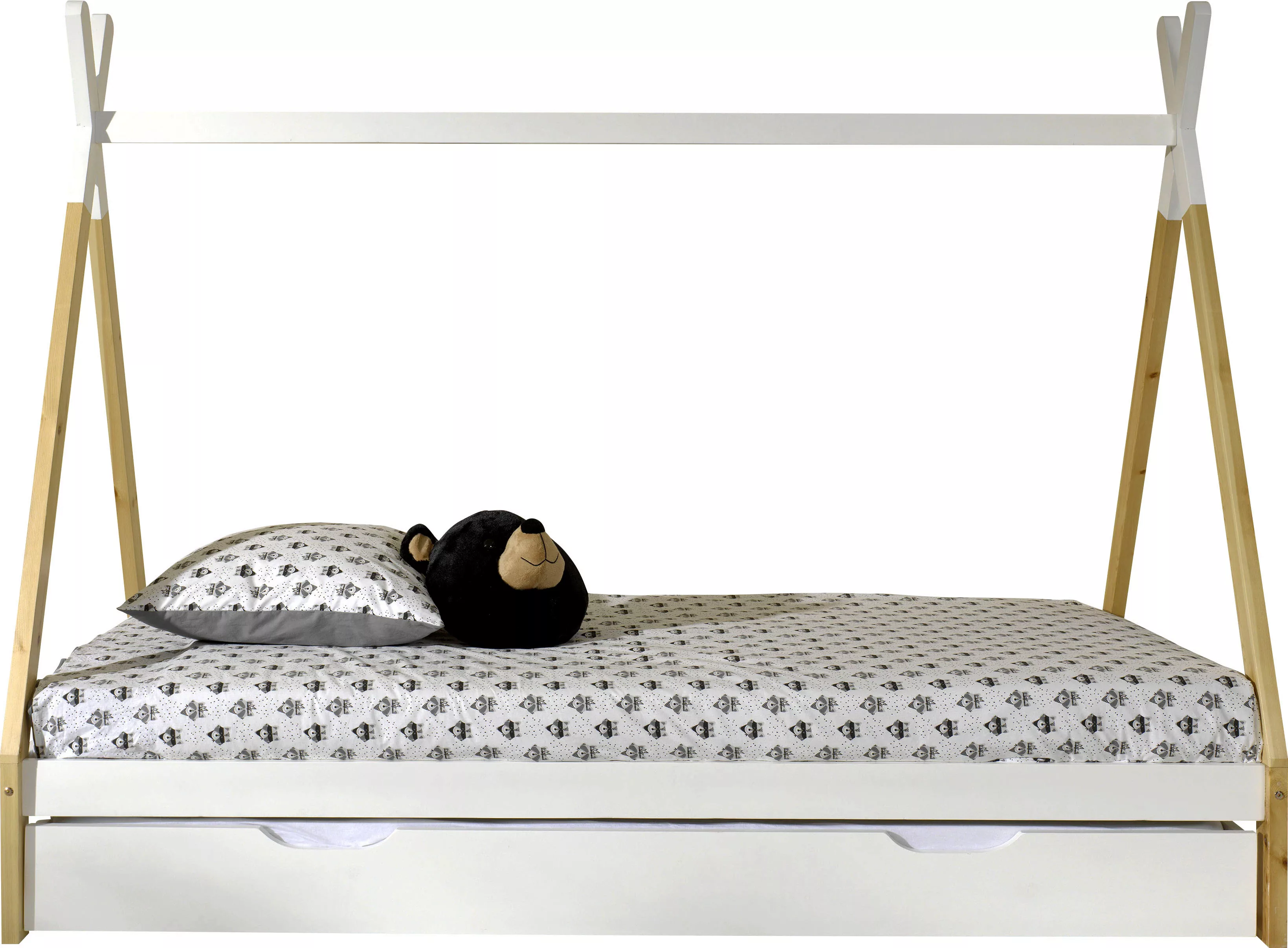 Vipack Kinderbett "TIPI, Kiefer massiv, 2-farbig lackiert, mit Rolllattenro günstig online kaufen