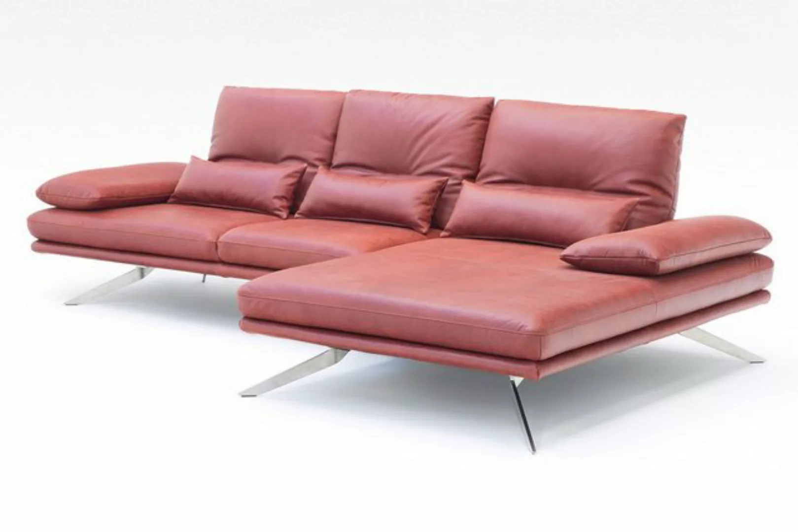 daslagerhaus living Big-Sofa Ecksofa Phoebe Leder rot günstig online kaufen