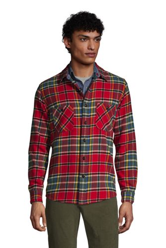 Flanell-Workerhemd, Classic Fit, Herren, Größe: S Normal, Rot, Baumwolle, b günstig online kaufen