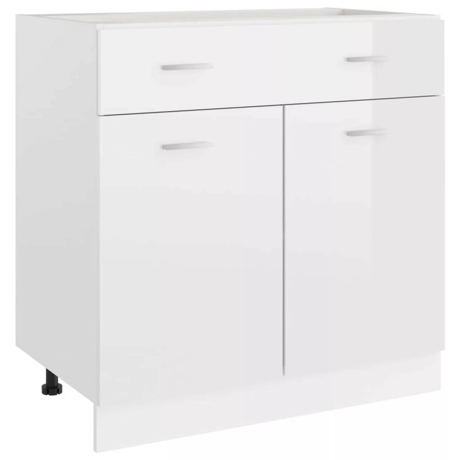 Schubunterschrank Hochglanz-weiß 80x46x81,5 Cm Spanplatte günstig online kaufen