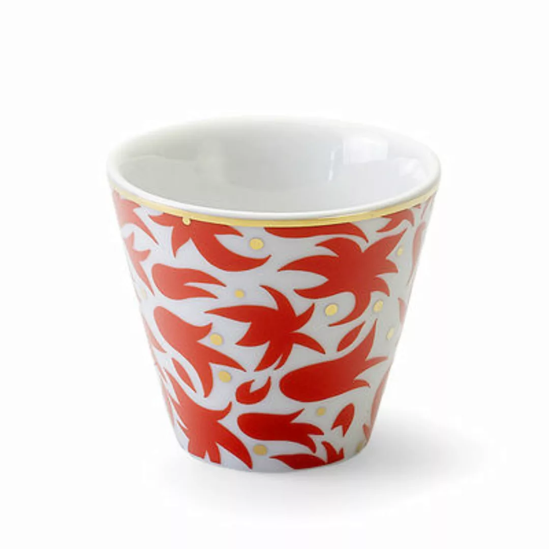 Tasse Fiamma keramik rot weiß gold / Ø 6,5 x H 6 cm - Bitossi Home - Gold günstig online kaufen