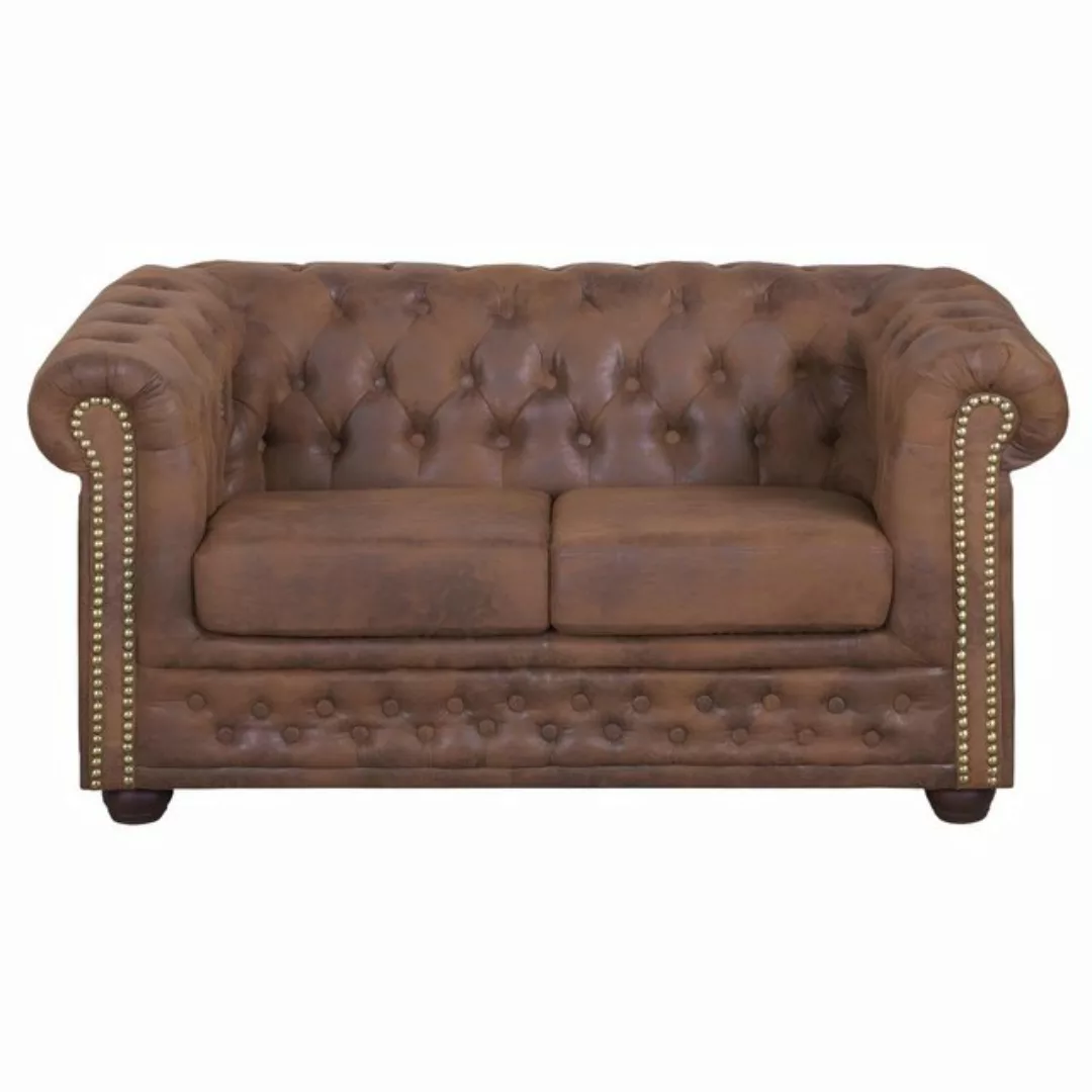 Xlmoebel Sofa Chesterfield York Gobi Zweisitzer Ledersofa Polstersofa Couch günstig online kaufen