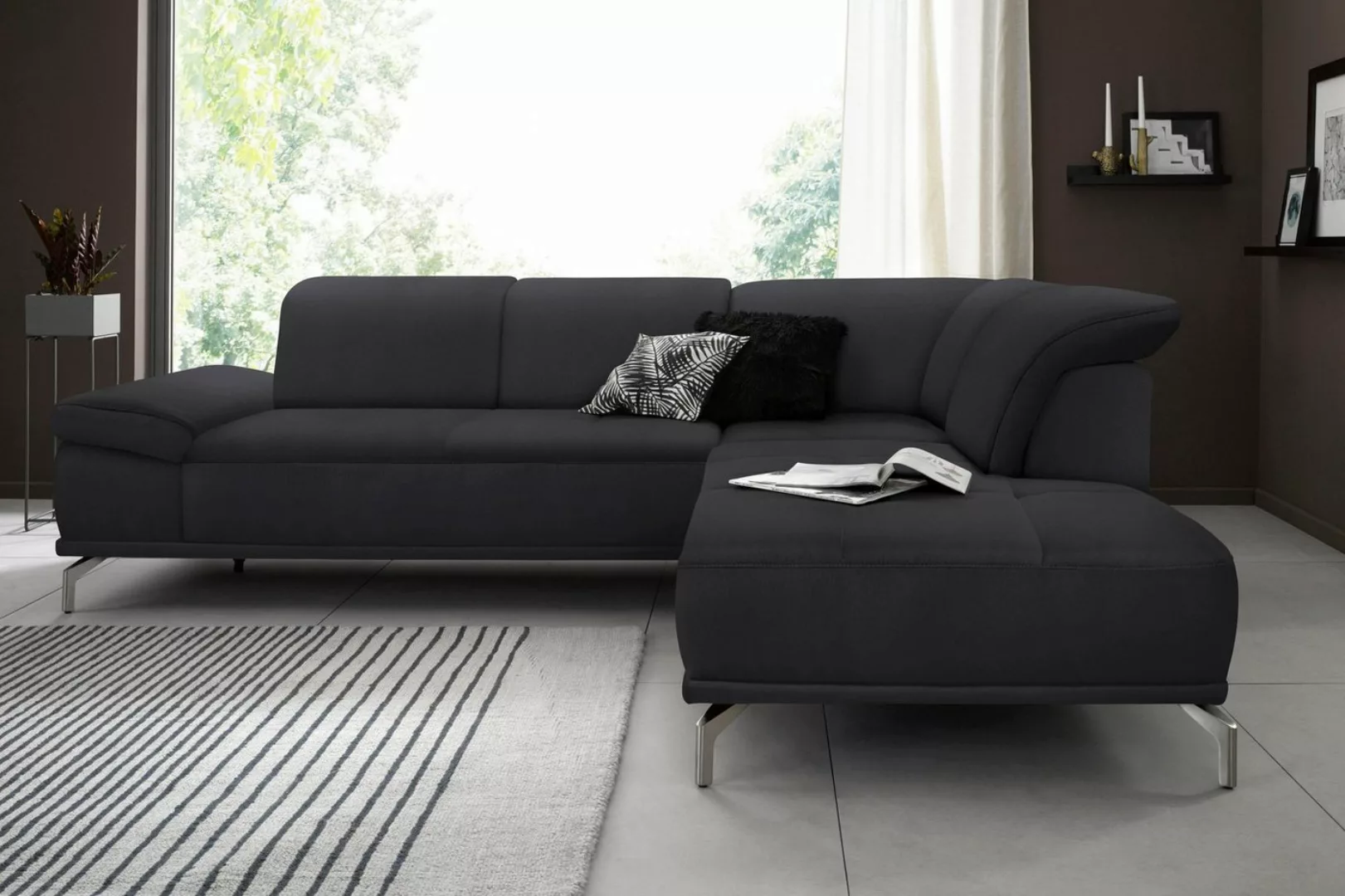 Places of Style Ecksofa Caluna L-Form, mit Sitztiefen- und Kopfteilverstell günstig online kaufen