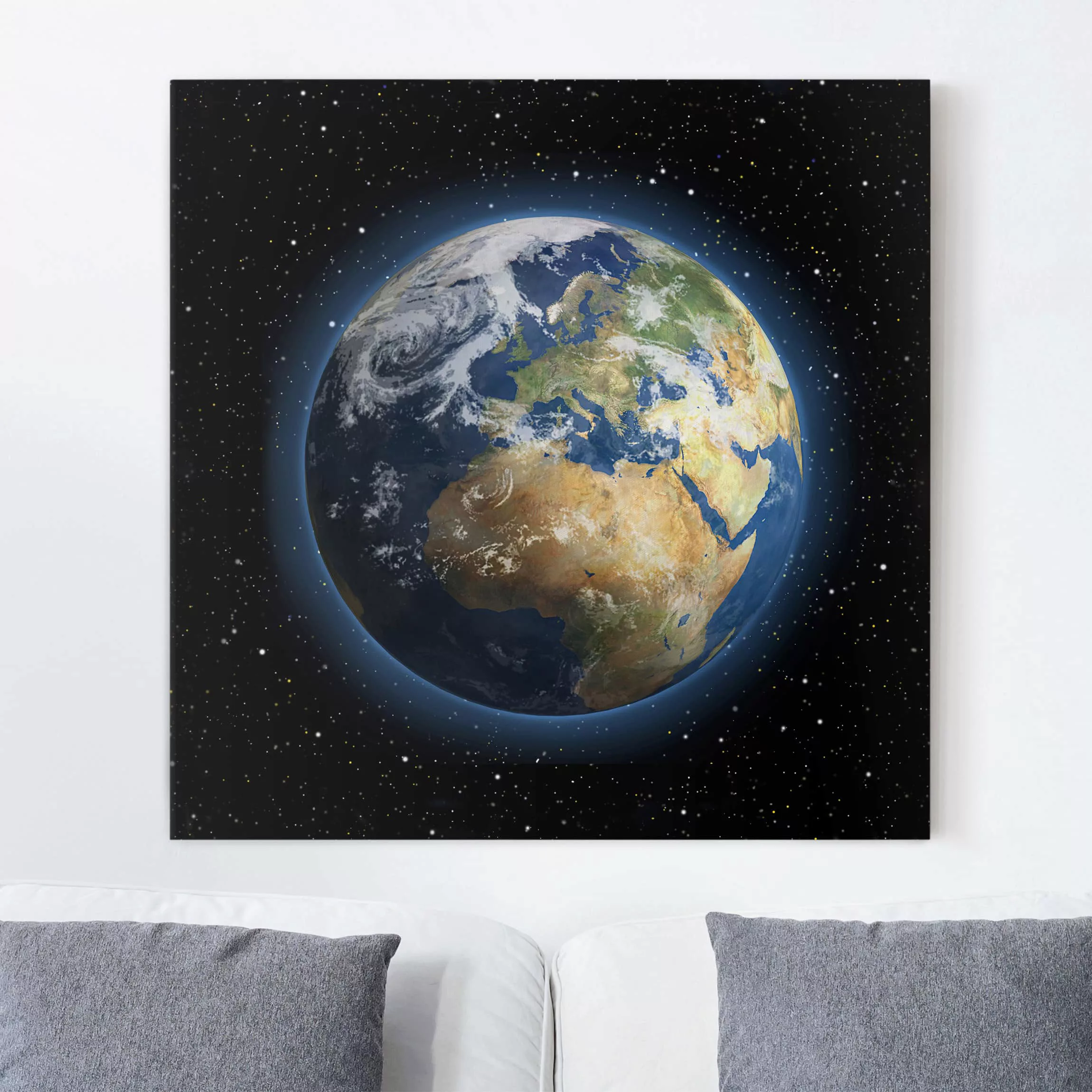 Leinwandbild Weltall - Quadrat My Earth günstig online kaufen
