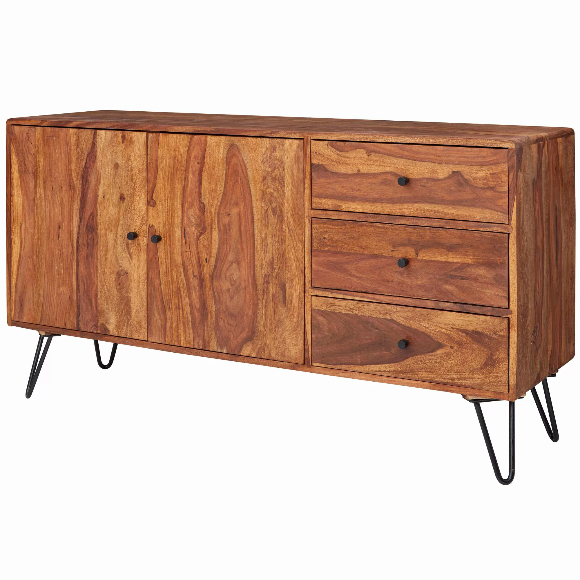 Sideboard Sheesham Massivholz 140x75x40 cm Landhaus Kommode | Design Anrich günstig online kaufen