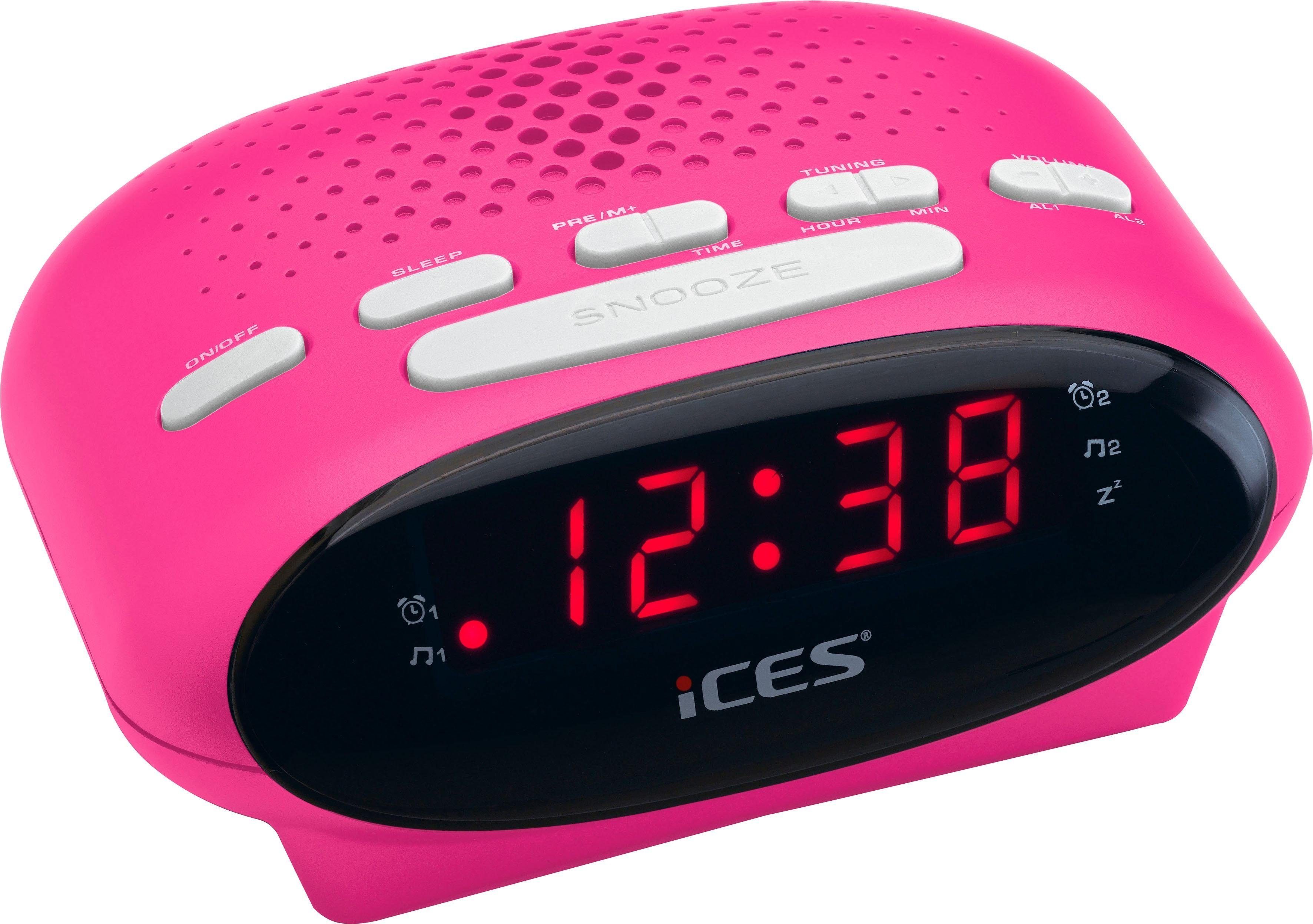 Lenco Radiowecker ICR-210 Pink modernes Uhrenradio günstig online kaufen