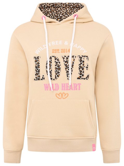 Zwillingsherz Hoodie "Wild Love" mit Wording Leo Love und Stickerei günstig online kaufen