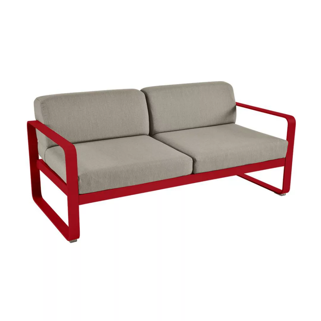 Bellevie Lounge-Sofa 2-Sitzer 67 Mohnrot B8 Taupegrau günstig online kaufen