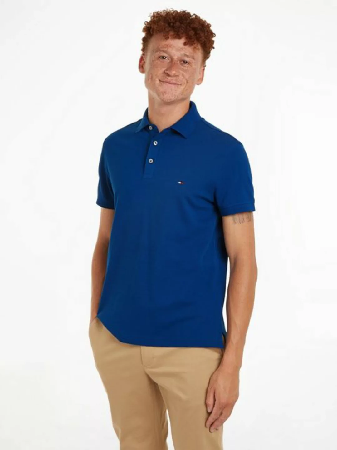 Tommy Hilfiger Poloshirt 1985 SLIM POLO aus leicht strukturiertem Piqué-Mat günstig online kaufen