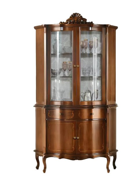 Xlmoebel Vitrine Hochwertiger Luxus Holzschrank in klassischem Braun - Vitr günstig online kaufen