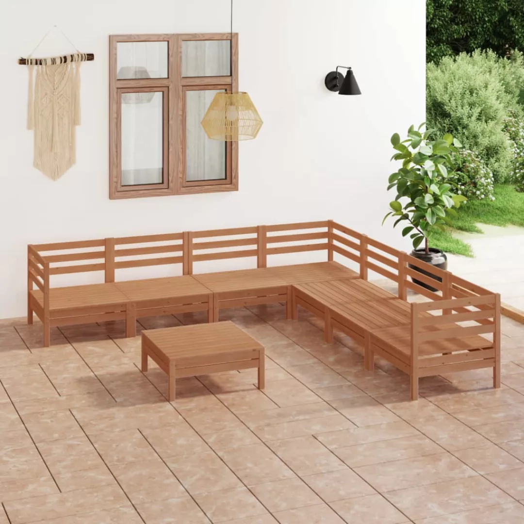 8-tlg. Garten-lounge-set Massivholz Kiefer Honigbraun günstig online kaufen