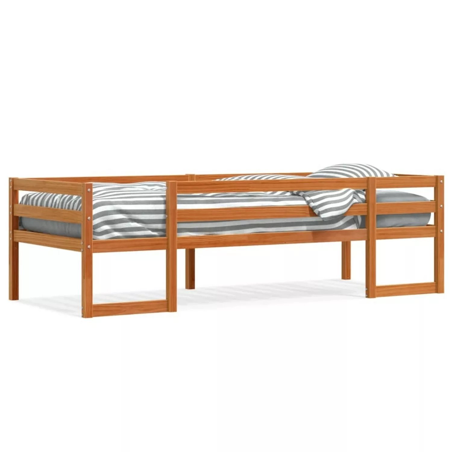 vidaXL Bett, Kinderbett Wachsbraun 80x200 cm Massivholz Kiefer günstig online kaufen