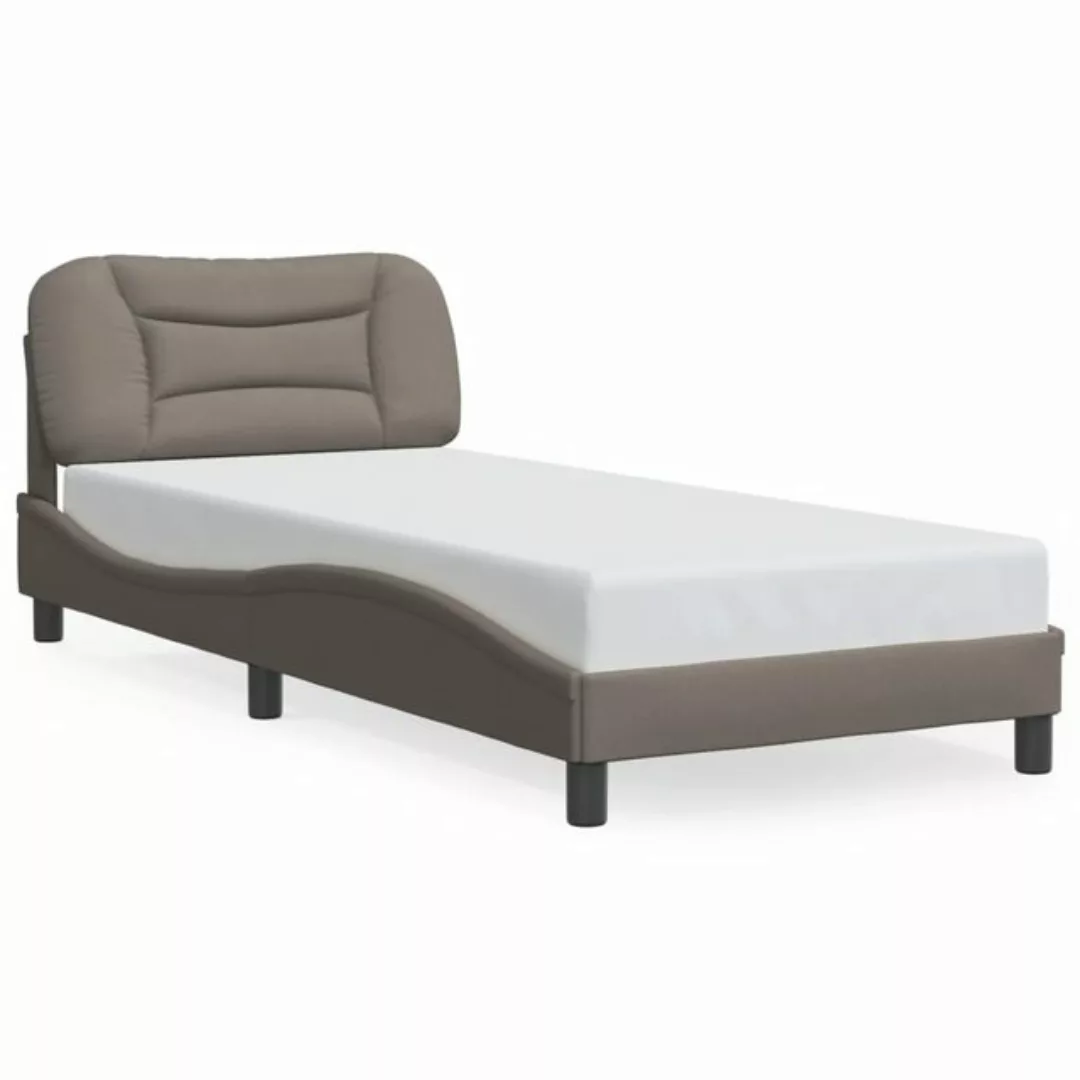 vidaXL Bettgestell, Bettrahmen mit Kopfteil Taupe 80x200 cm Stoff günstig online kaufen