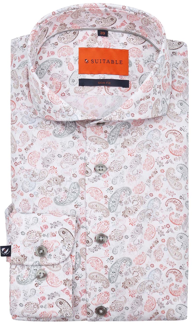 Suitable Melange Hemd Paisley Multicolour - Größe 42 günstig online kaufen