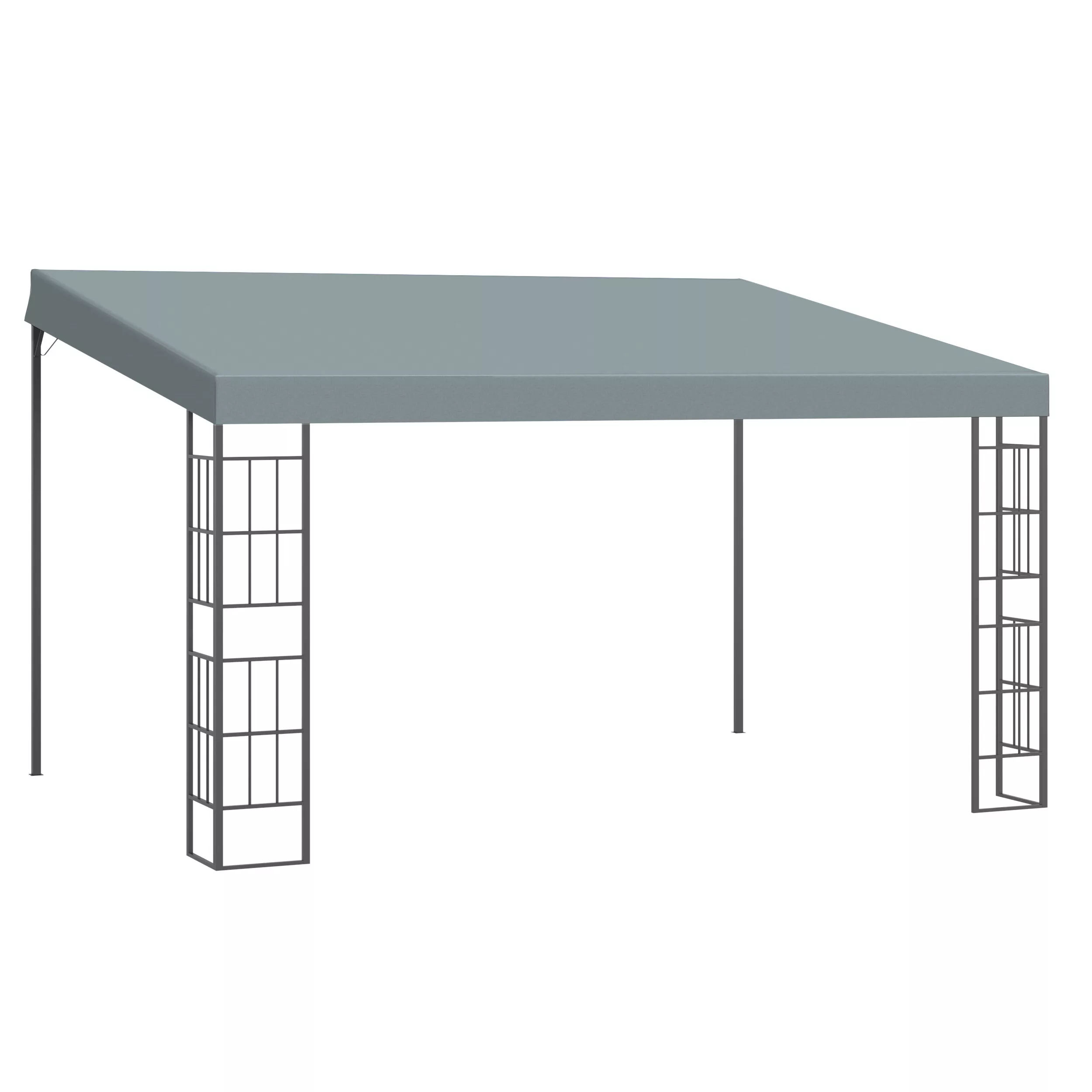 Outsunny Pergola Gartenpavillon 4 x 3 m Überdachung Zelt aus Metall & Polye günstig online kaufen