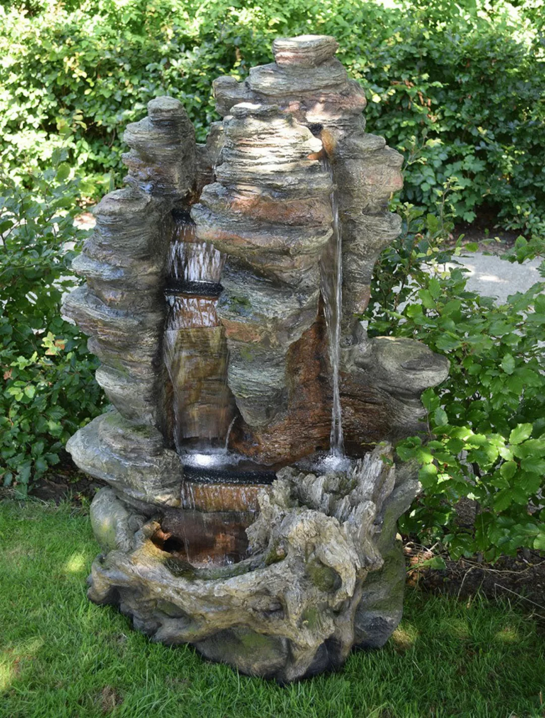 Ubbink AcquaArte Miami Wasserfall Felsstruktur Gartenbrunnen Set LED Spring günstig online kaufen