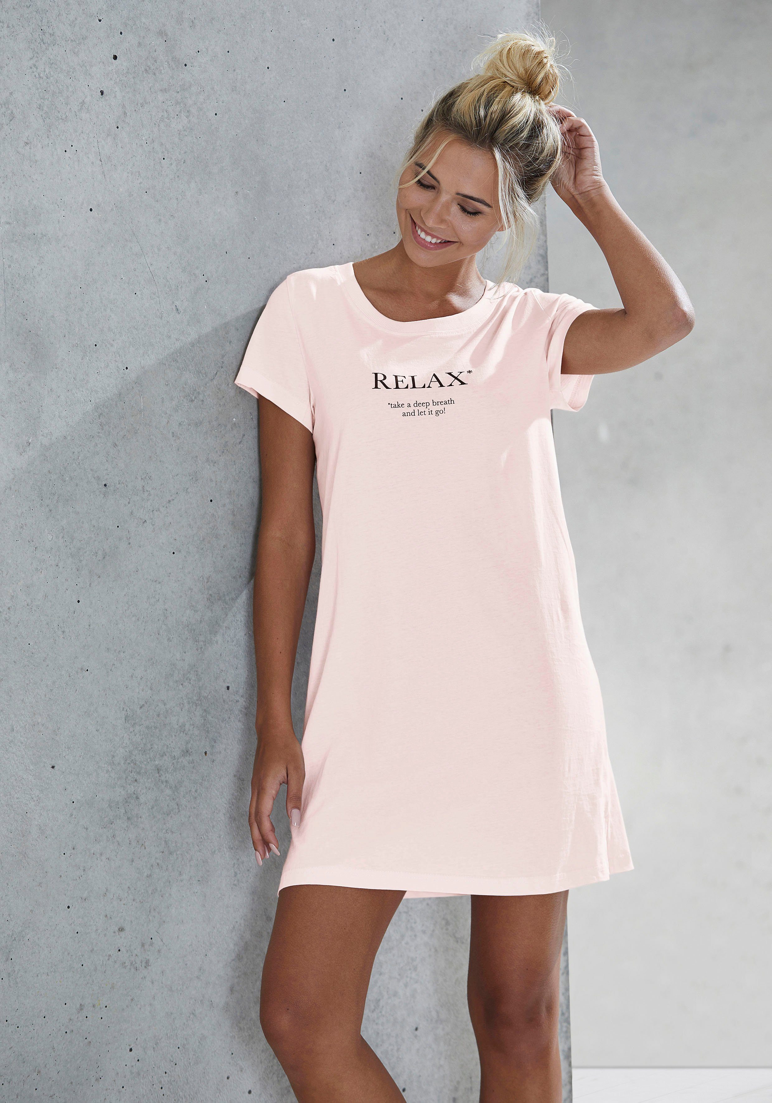 Vivance Dreams Nachthemd, mit Statementdruck günstig online kaufen