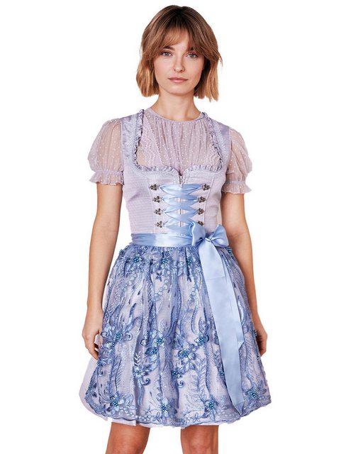 Krüger Madl Dirndl Dirndl 'Karlotta' mit Spitzenschürze 419067, Hell günstig online kaufen