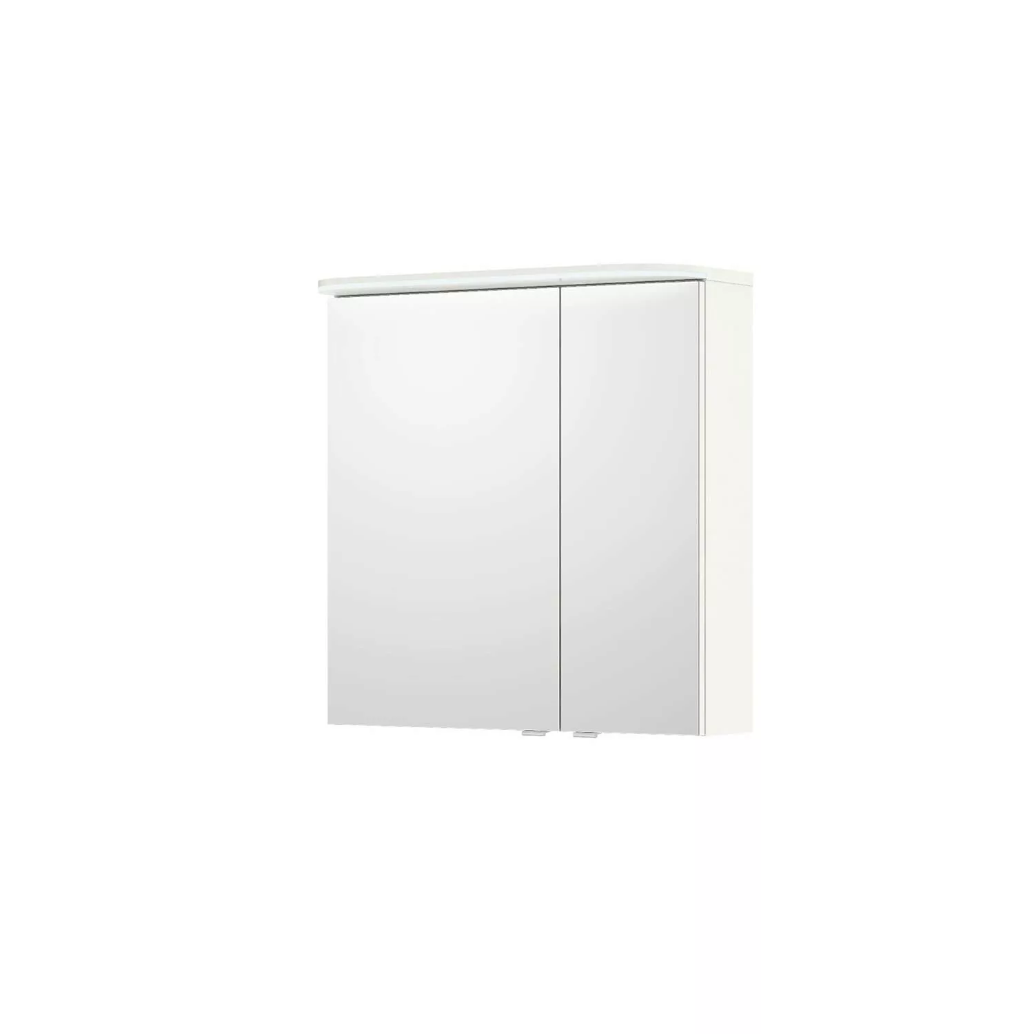 Spiegelschrank in weiß Glanz, 2-türig mit LED Beleuchtung BUDVA-66, B/H/T c günstig online kaufen