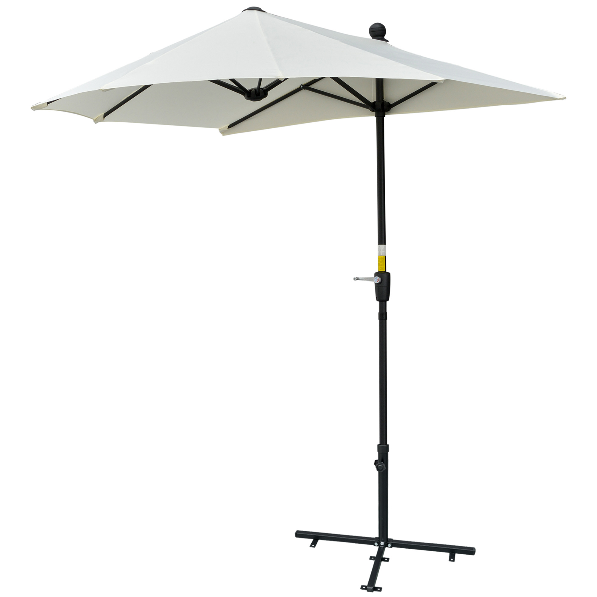 Outsunny Doppelhalbrunder Sonnenschirm für Wand und Mauer 2x1,9 m mit Kurbe günstig online kaufen