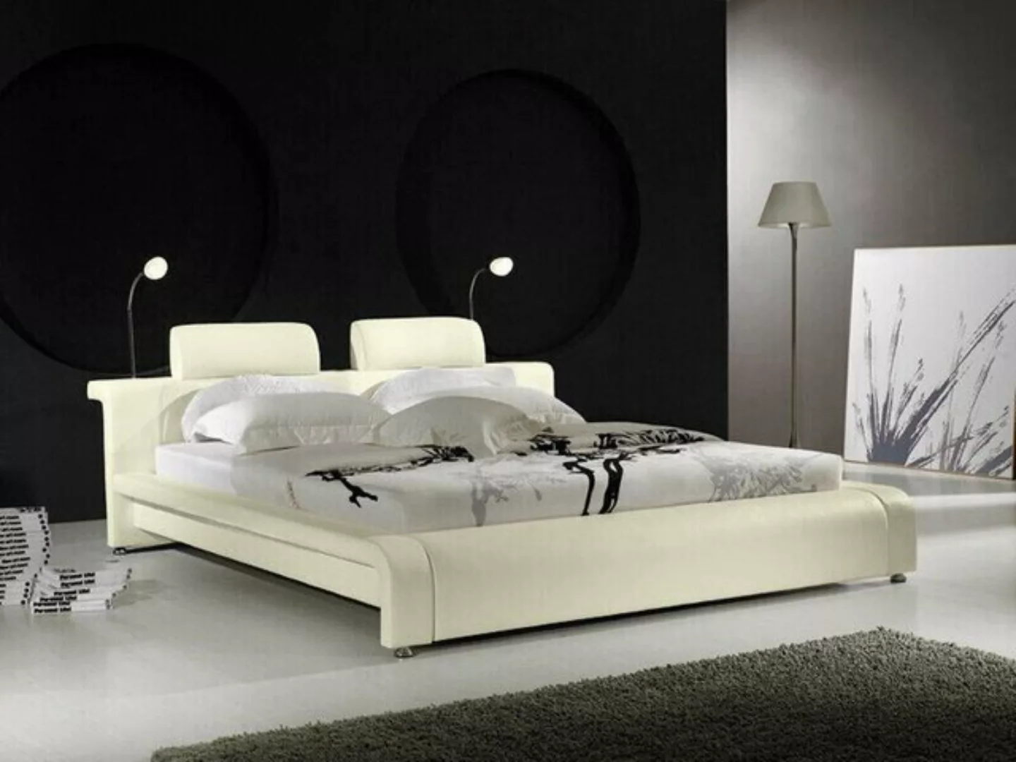 JVmoebel Bett Design Doppelbett Lederbett Bett Leder Polster Ehe 180x200 So günstig online kaufen