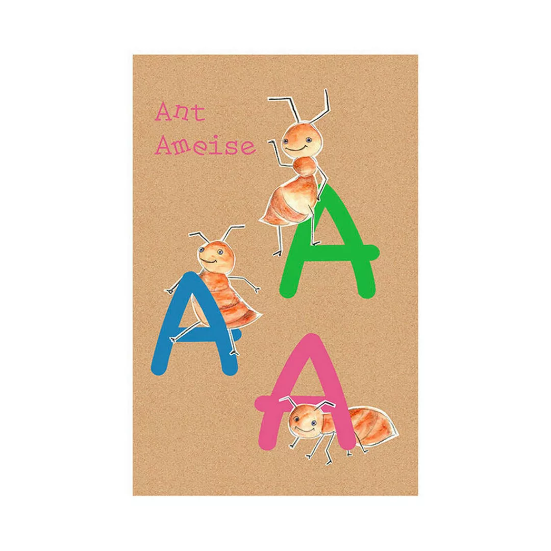 KOMAR Wandbild - ABC Animal A - Größe: 50 x 70 cm mehrfarbig Gr. one size günstig online kaufen