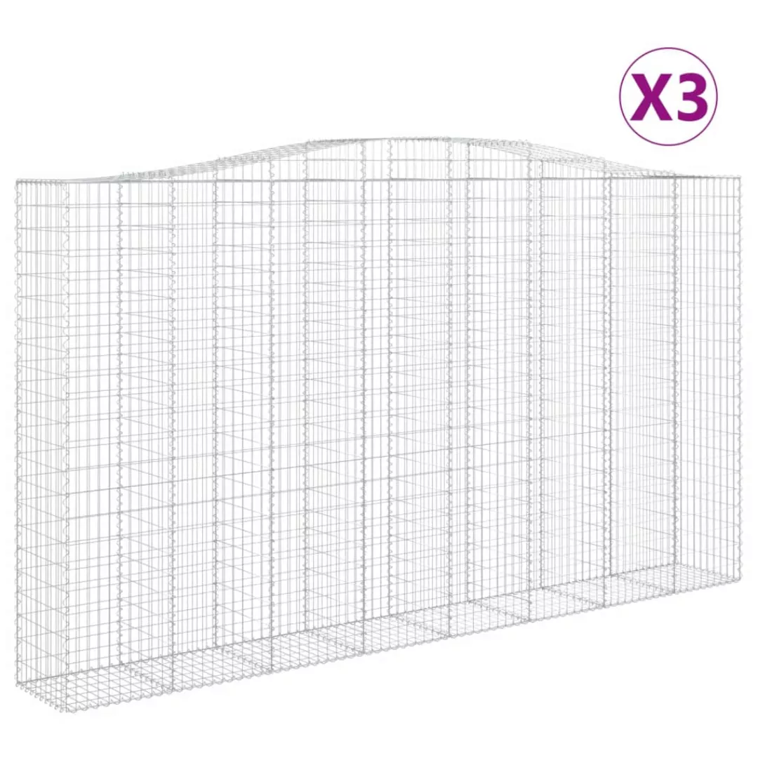 Vidaxl Gabionen Mit Hochbogen 3 Stk. 400x50x220/240cm Verzinktes Eisen günstig online kaufen