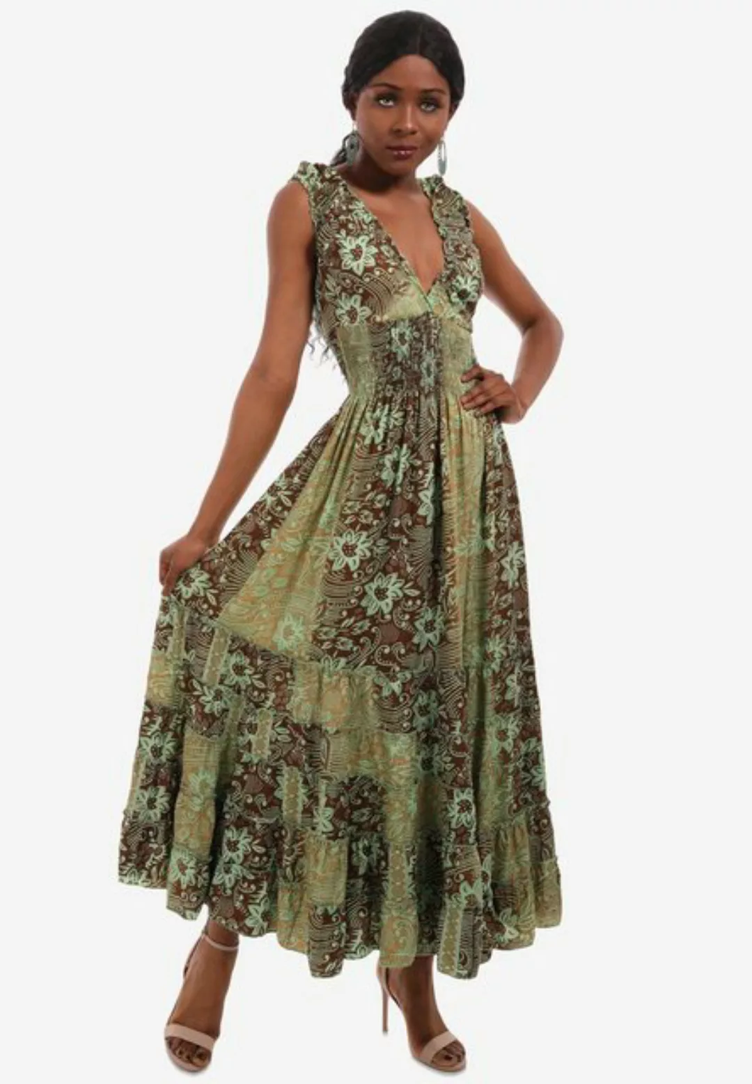 YC Fashion & Style Maxikleid Damen Maxikleid Bohemian Kleid mit Carmen Auss günstig online kaufen