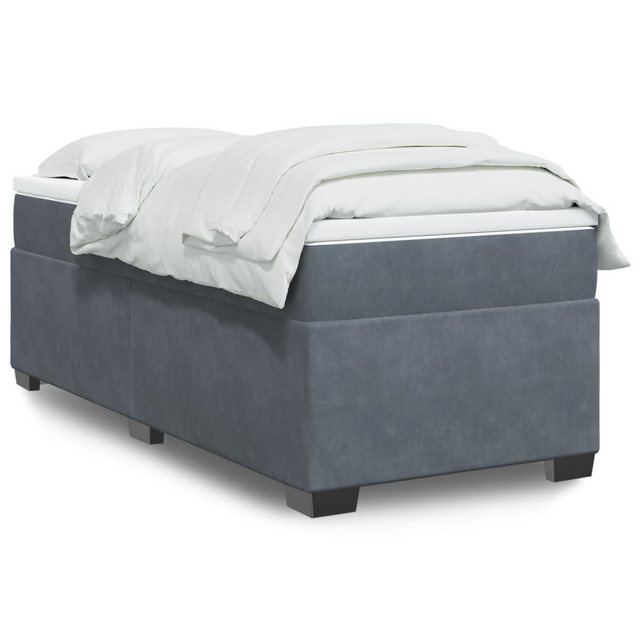 furnicato Bettgestell Boxspringbett mit Matratze Dunkelgrau 90x190 cm Samt günstig online kaufen