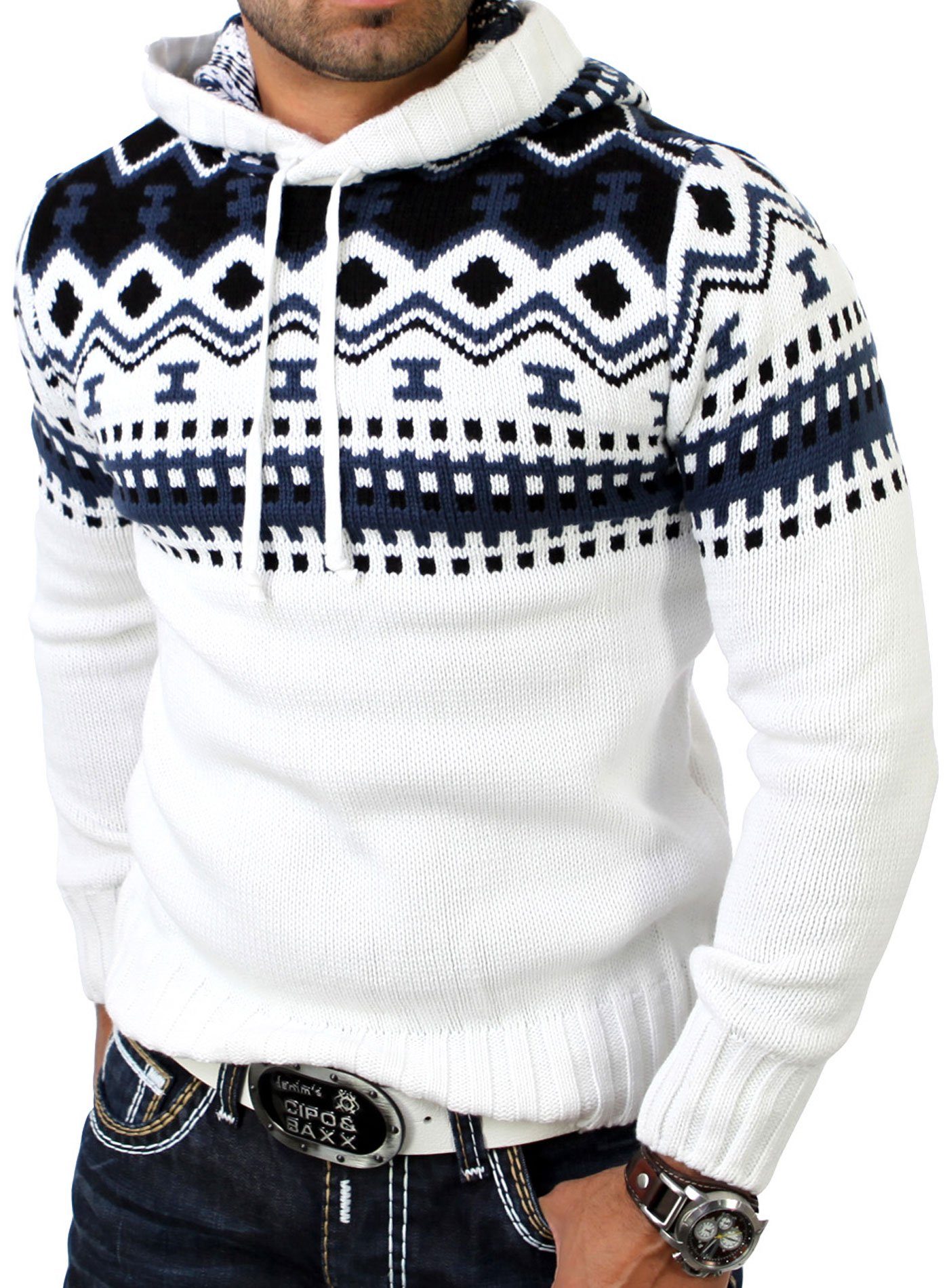 Reslad Strickpullover Reslad Herren Grobstrick Pullover günstig online kaufen