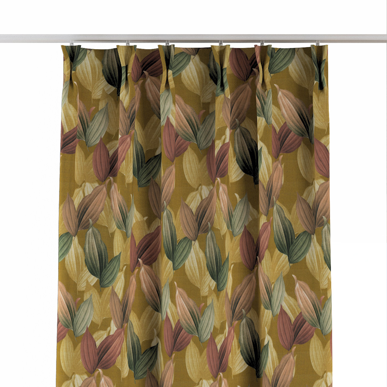 Vorhang mit flämischen 2-er Falten, senfgelb, Abigail (143-22) günstig online kaufen