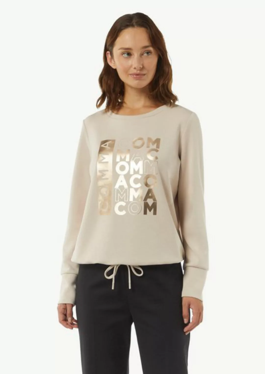 Comma Sweatshirt Sweatshirt aus Jersey mit Schmuck-Detail Applikation günstig online kaufen