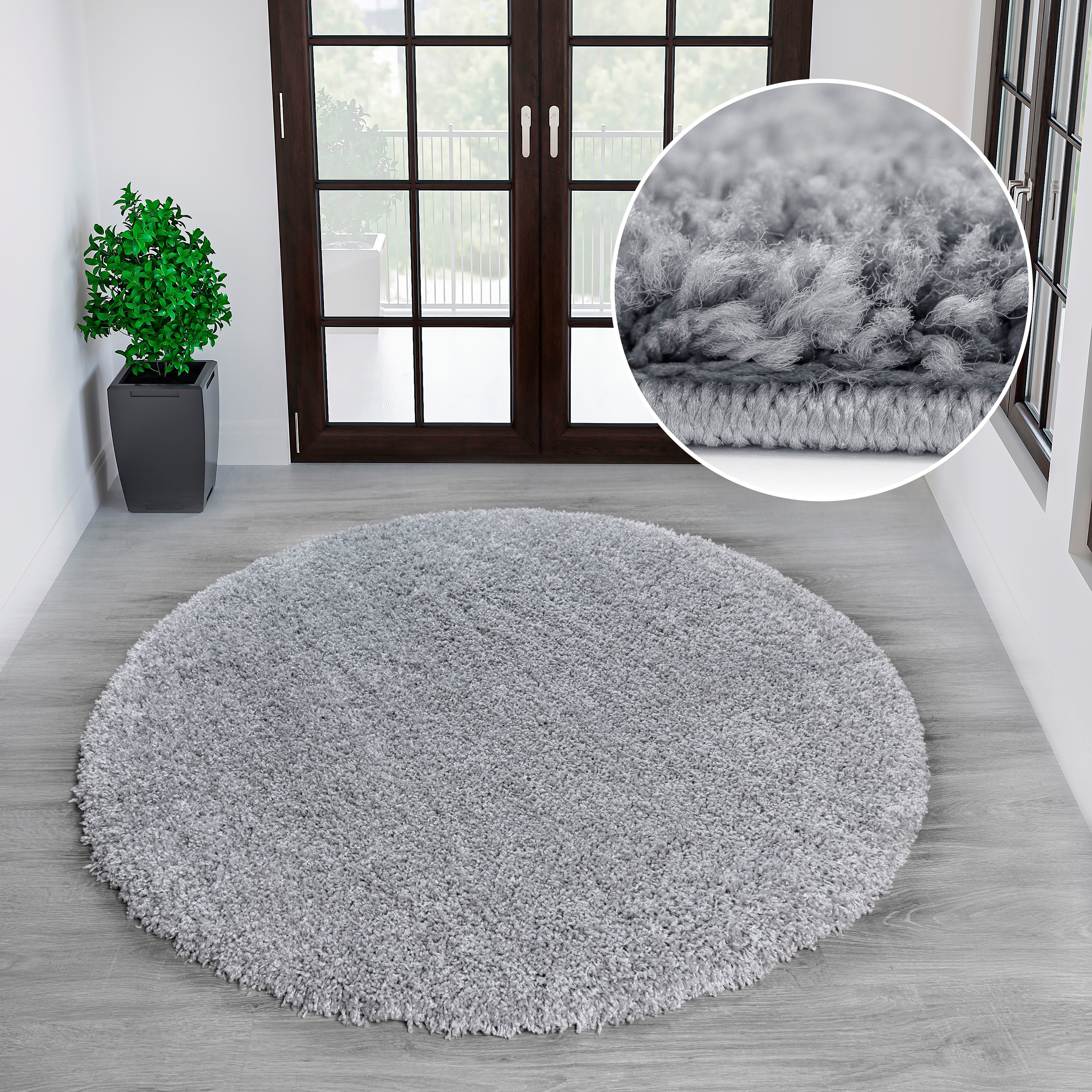 my home Teppich Shaggy 30, rund, günstig online kaufen