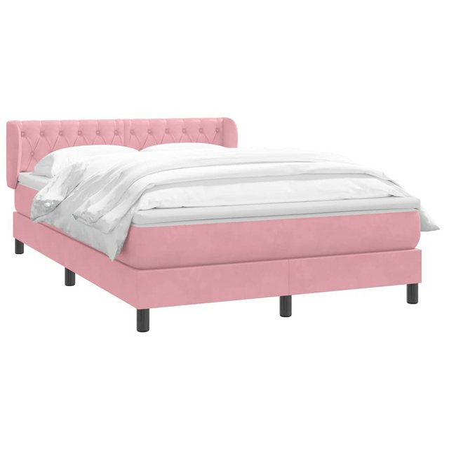 vidaXL Bett Boxspringbett mit Matratze Rosa 140x210 cm Samt günstig online kaufen