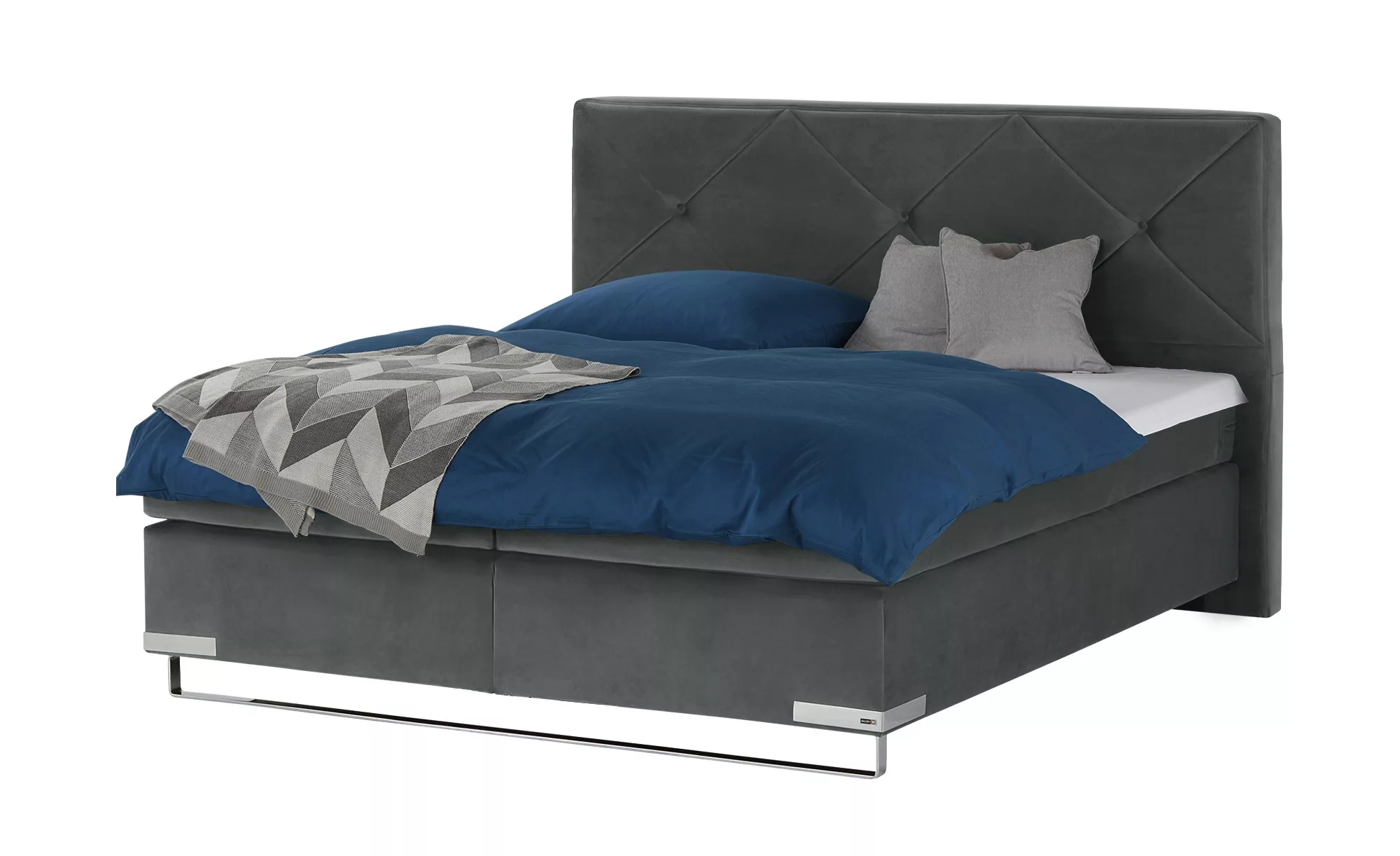 Gallery M Boxspringbett Standardversion Dubai  ¦ grau ¦ Maße (cm): B: 197 H günstig online kaufen