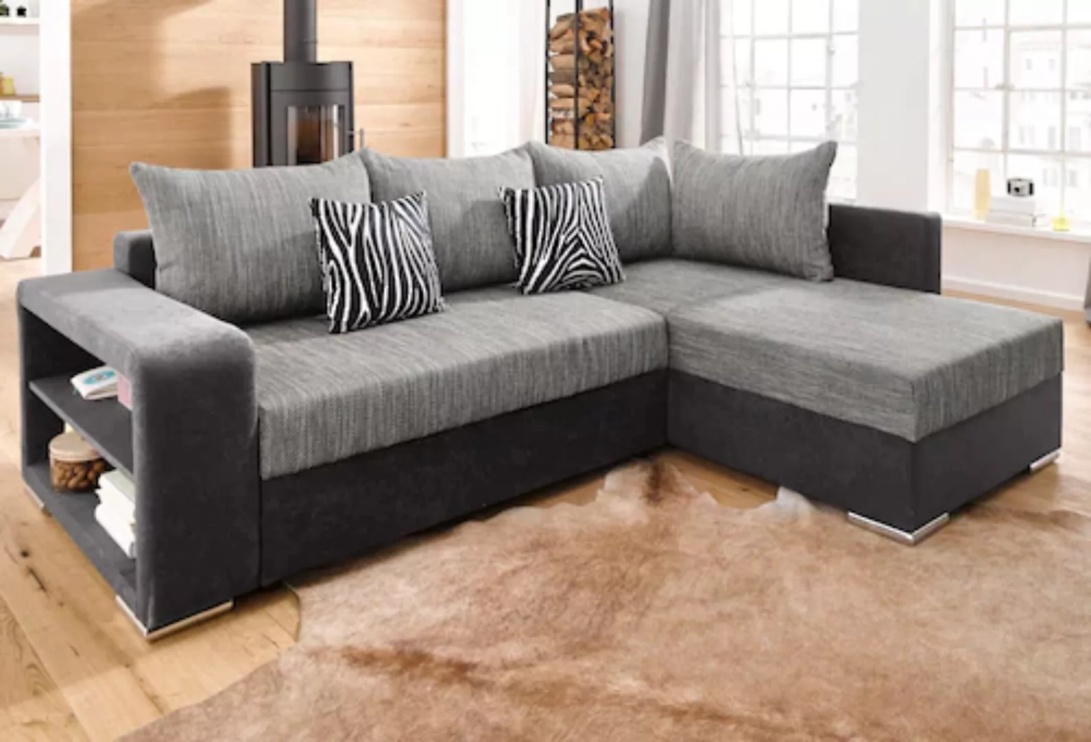 COLLECTION AB Ecksofa »John L-Form«, mit Bettfunktion, wahlweise mit Federk günstig online kaufen