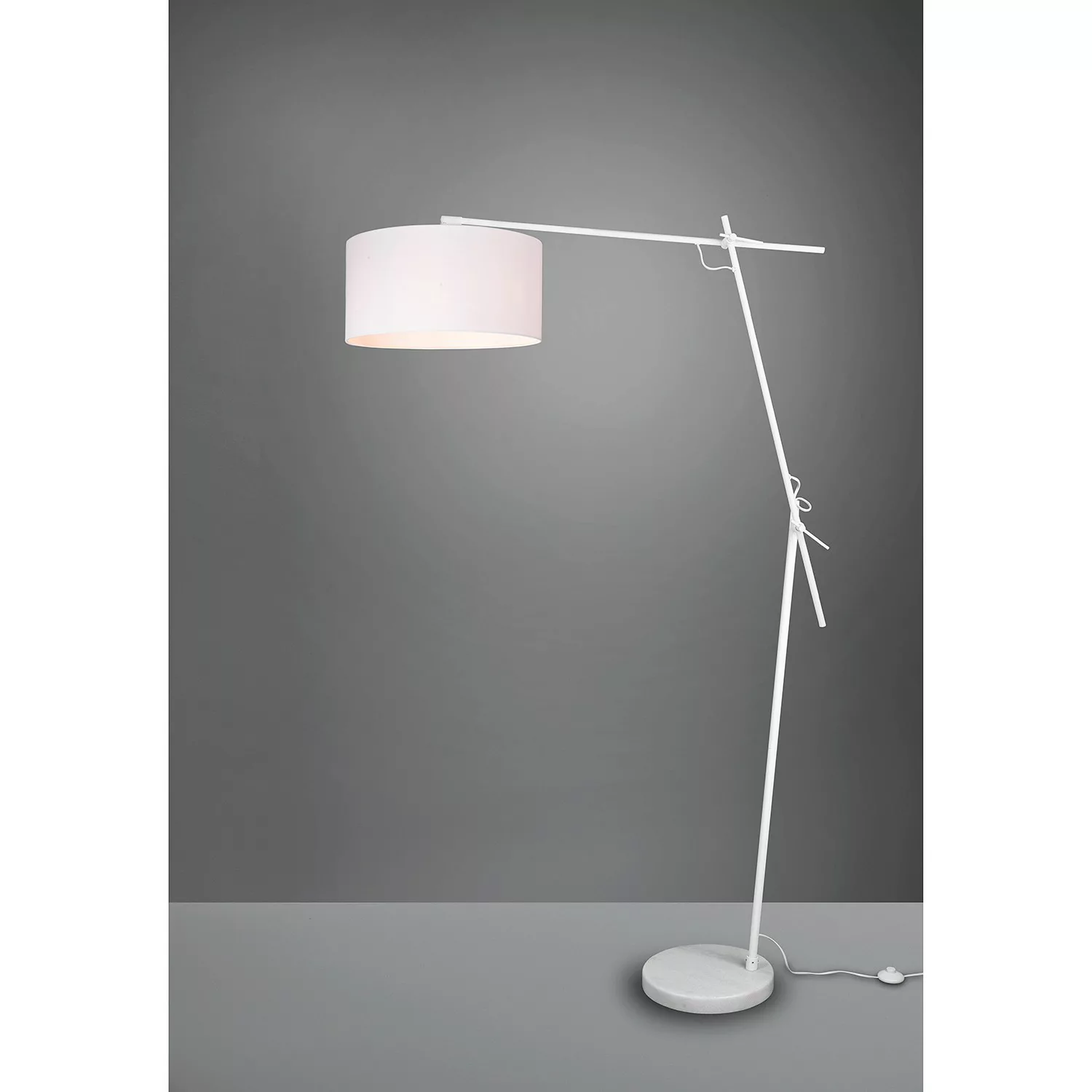 Trio Bogenleuchte, 1-flammig, weiß - 40 cm - 168 cm - Lampen & Leuchten > I günstig online kaufen