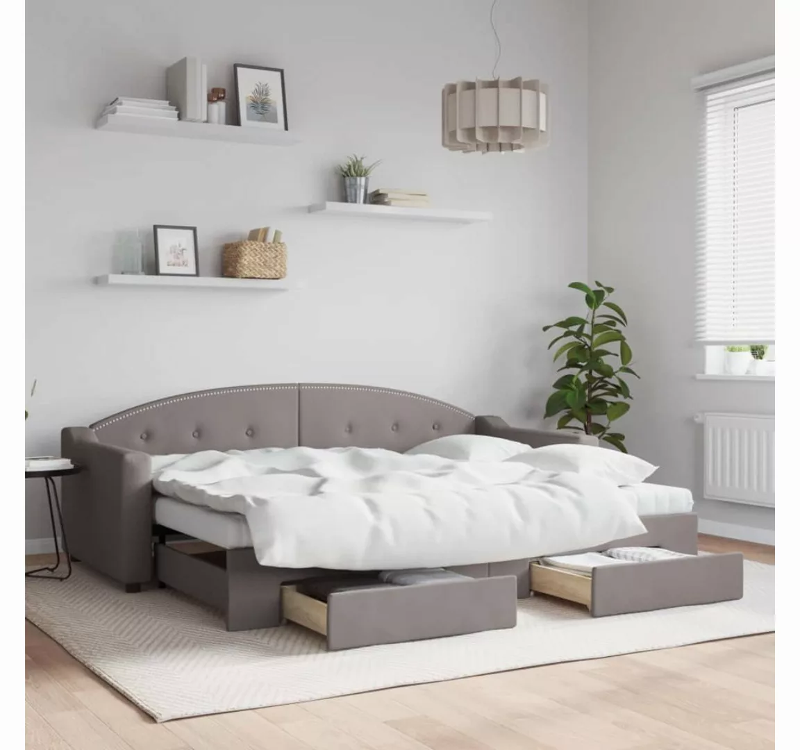 vidaXL Gästebett Gästebett Tagesbett Ausziehbar mit Schubladen Taupe 80x200 günstig online kaufen